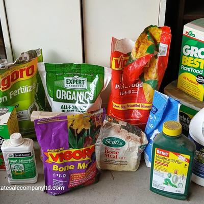 Large Garden Care Lot – Fertilizers, Plant Food, Bone Meal, & Pest Control