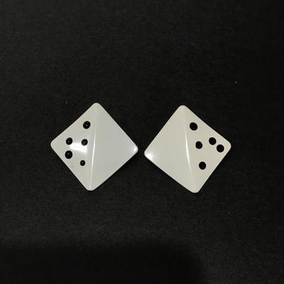Cool vintage, white and black enameled square studded earrings