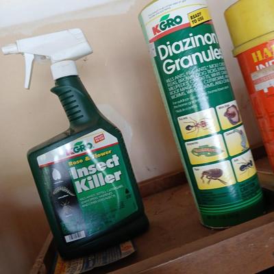 Garden Chemical Cabinet Lot – Pest Control, Lawn Care & Storage Cabinets Included