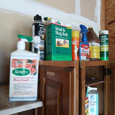 Garden Chemical Cabinet Lot – Pest Control, Lawn Care & Storage Cabinets Included