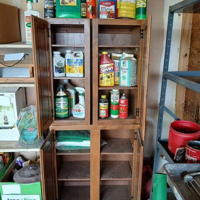 Garden Chemical Cabinet Lot – Pest Control, Lawn Care & Storage Cabinets Included