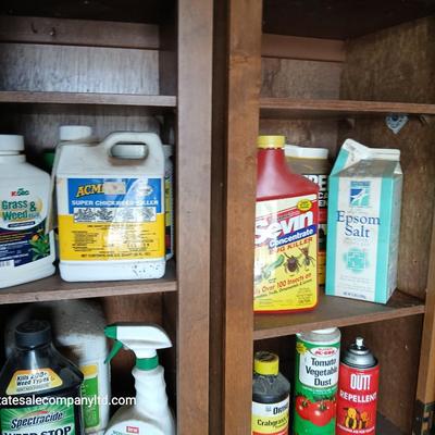 Garden Chemical Cabinet Lot – Pest Control, Lawn Care & Storage Cabinets Included