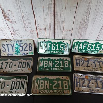 Lot of 10 License Plates – Colorado & Oregon Mixed Years