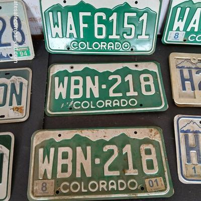 Lot of 10 License Plates – Colorado & Oregon Mixed Years