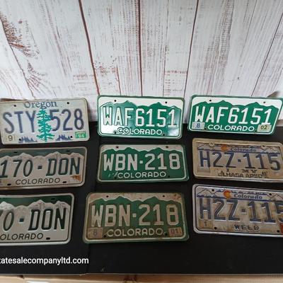 Lot of 10 License Plates – Colorado & Oregon Mixed Years