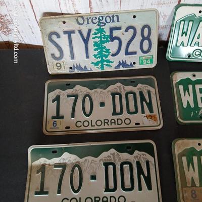 Lot of 10 License Plates – Colorado & Oregon Mixed Years