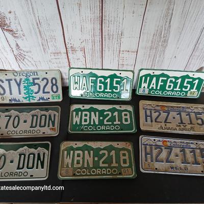 Lot of 10 License Plates – Colorado & Oregon Mixed Years