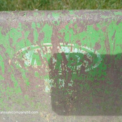 Garden Tool Lot – Green steel Wheelbarrow & Manual Bulb Planter