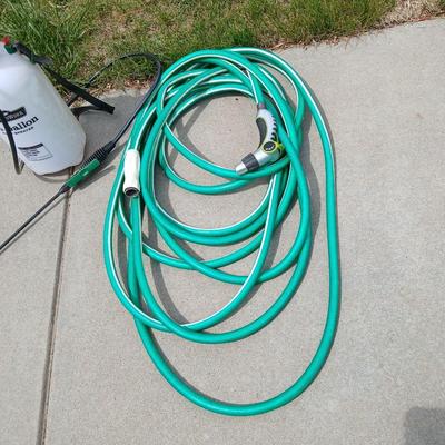 Garden Watering Lot – GroundWork Pump Sprayer & Garden Hose with Nozzle