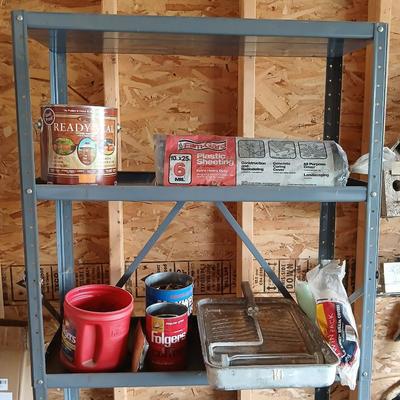 Garage Utility Lot – Metal Shelving Unit with Painting & Hardware Project Supplies