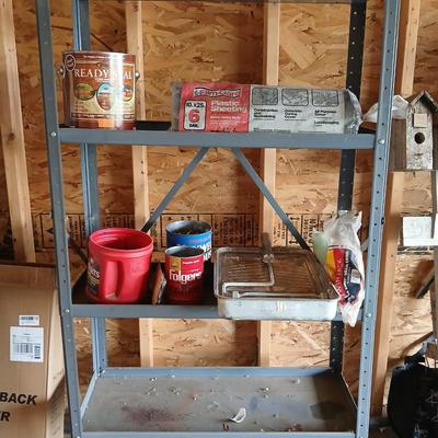 Garage Utility Lot – Metal Shelving Unit with Painting & Hardware Project Supplies