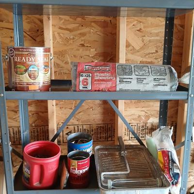 Garage Utility Lot – Metal Shelving Unit with Painting & Hardware Project Supplies