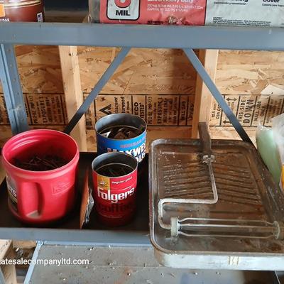 Garage Utility Lot – Metal Shelving Unit with Painting & Hardware Project Supplies