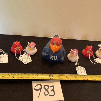Rubber Jayhawks and Ducks
