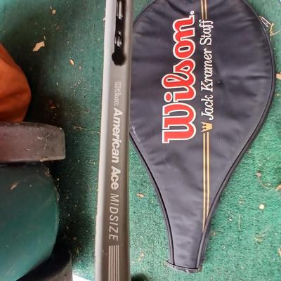 Vintage Sports & Yard Game Lot – Tennis, Horseshoes, & Net Set