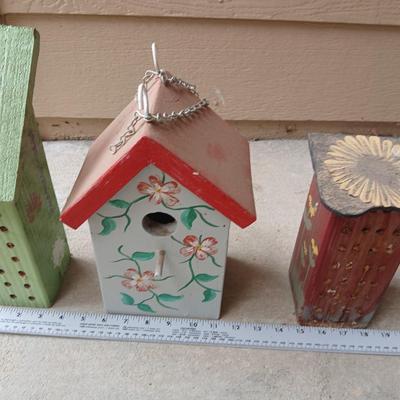 Lot of 3 Handcrafted Garden Houses – Birdhouse & Insect Hotels