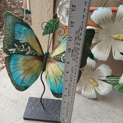 Metal Garden Wall Décor – Floral Vine with Hummingbird & Butterfly