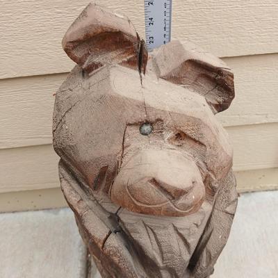 Chainsaw Carved Wood Bear Statue – Rustic Lodge Décor