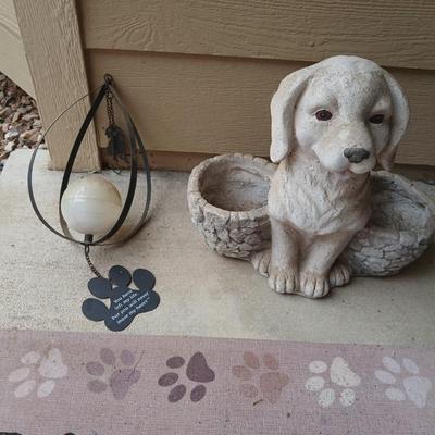 Dog Lover’s Porch Trio – Planter, Solar Light & Doormat