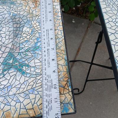 Pair of Mosaic Outdoor Plant stands or Side Tables