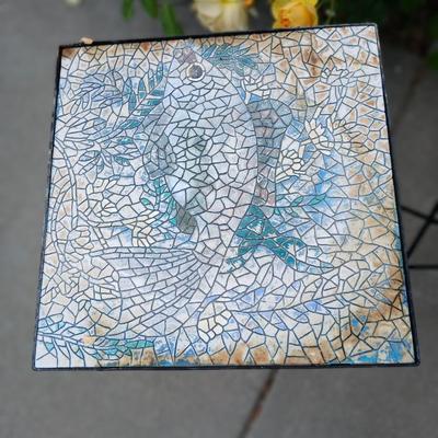 Pair of Mosaic Outdoor Plant stands or Side Tables