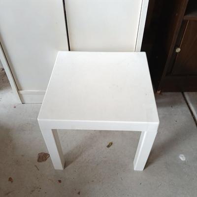 White Storage Cabinet & Side Table Set