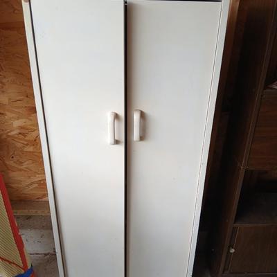 White Storage Cabinet & Side Table Set