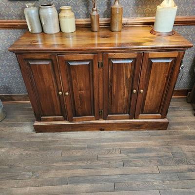 Solid Wood Sideboard Cabinet 47x18x31 with 1 side adjustable shelves