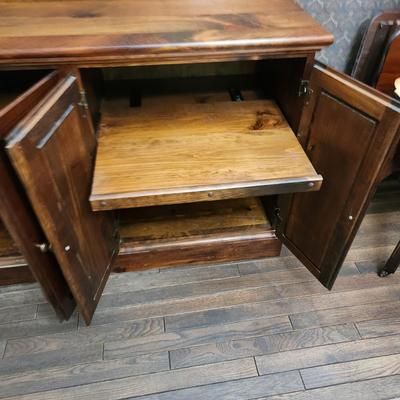 Solid Wood Sideboard Cabinet 47x18x31 with 1 side adjustable shelves