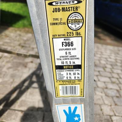 Werner Job Master Ladder F366 6 ft Step ladder 10 ft 5" Straight Ladder