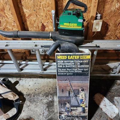 Weed Eater Blower with Rain Gutter Attachments