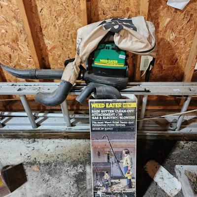 Weed Eater Blower with Rain Gutter Attachments