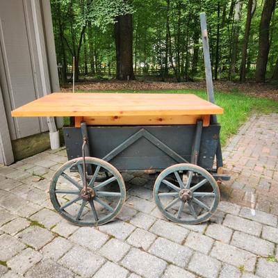 Vintage Wooden Wagon with Table Top