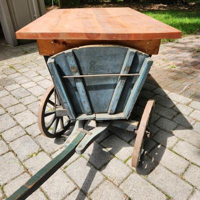 Vintage Wooden Wagon with Table Top