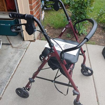 Medline Steel Rollator Walker with Seat & Storage