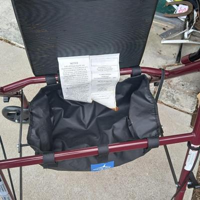 Medline Steel Rollator Walker with Seat & Storage