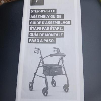Medline Steel Rollator Walker with Seat & Storage