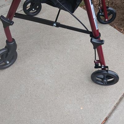 Medline Steel Rollator Walker with Seat & Storage