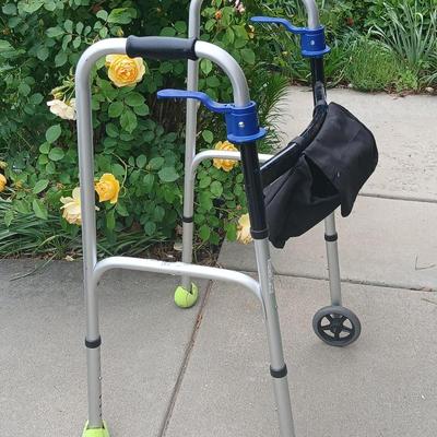 Drive Medical Folding Walker & Ergonomic Cane Set
