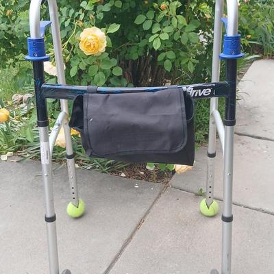 Drive Medical Folding Walker & Ergonomic Cane Set