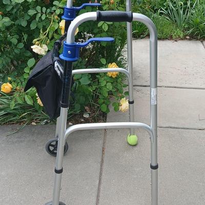 Drive Medical Folding Walker & Ergonomic Cane Set