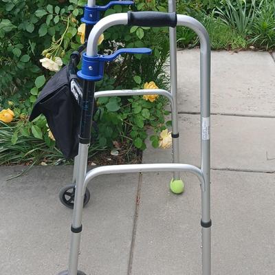 Drive Medical Folding Walker & Ergonomic Cane Set