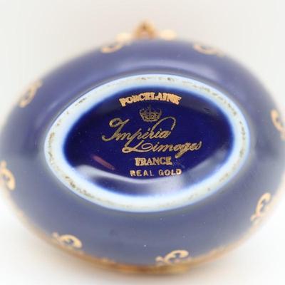 Limoges Porcelain Compact Hand Mirror & Egg Trinket
