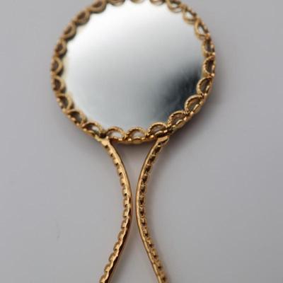 Limoges Porcelain Compact Hand Mirror & Egg Trinket
