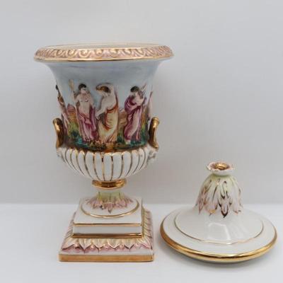 Capodimonte Italian Porcelain Urn with Lid