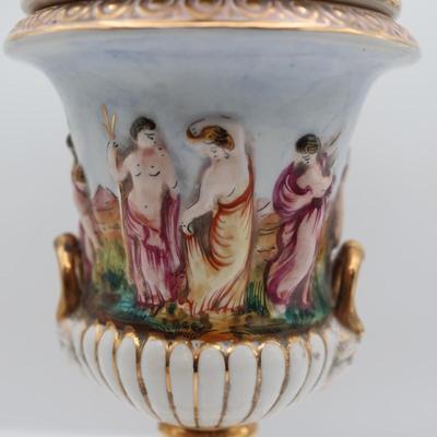 Capodimonte Italian Porcelain Urn with Lid