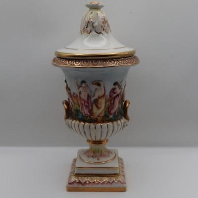 Capodimonte Italian Porcelain Urn with Lid