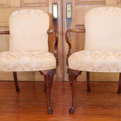 Vintage Pair of Mahogany Armchairs