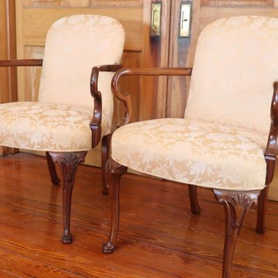Vintage Pair of Mahogany Armchairs