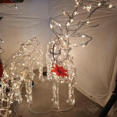 Lighted Outdoor Christmas Décor – Santa & Animated / Moving Reindeer Lot